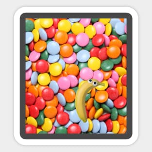 Who can Resist Sweets, Candies and Bananas Sticker